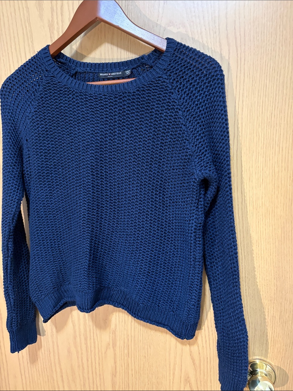 Brandy Melville Deep Blue Chunky Crewneck Sweater